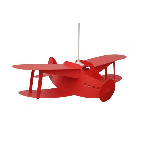 Suspension enfant AVION BIPLAN - rouge - priplak - RM Coudert