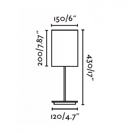 Lampe THANA - Ø12cm H43cm - Tissu - Faro