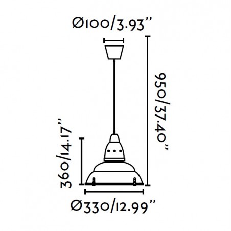 Suspension SIRIA - Ø33cm - alu - Faro