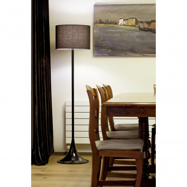 Lampadaire BLACK - Ø35cm H149cm - Tissu noir - Faro