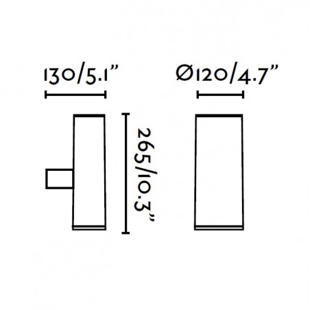 Applique exterieur PISTON - IP44 - alu et verre - Faro