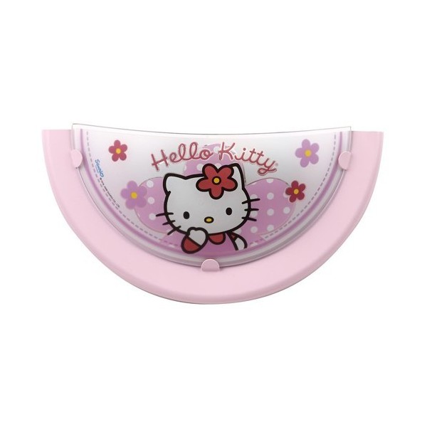 Applique enfant HELLO KITTY - verre rose - L32cm - Dalber