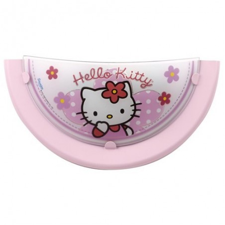 Applique enfant HELLO KITTY - verre rose - L32cm - Dalber