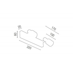 Applique Spots BLAT - noir - 2xGU10 50W - Faro