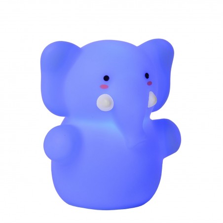 Lampe enfant LED Color Zoo - Elephant Bleu - H8,2cm - Lucide