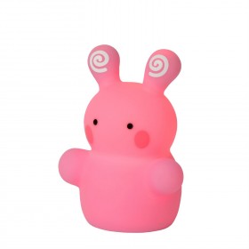Lampe enfant LED Color Zoo - Lapin Rose - Lucide