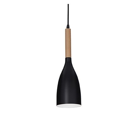 Suspension MANHATTAN - bois/metal - Ø11cm -Ideal-Lux