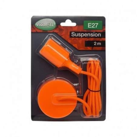 Suspension Douille Silicone E27 - Orange - Vision-EL