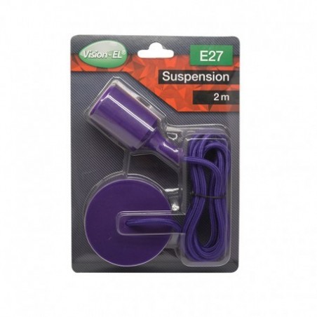 Suspension Douille Silicone E27 - Violet - Vision-EL