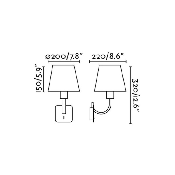 Applique ESSENTIAL - Nickel Mat - H32 cm - Faro