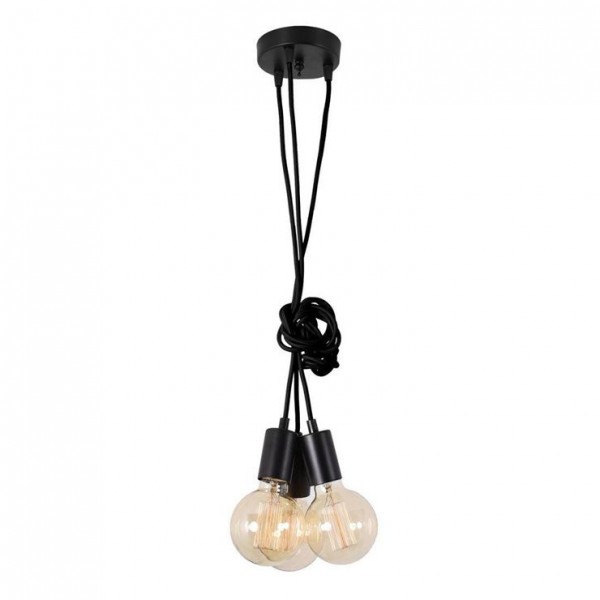 Suspension SPIDER - 3 globes - noir - Filament Style