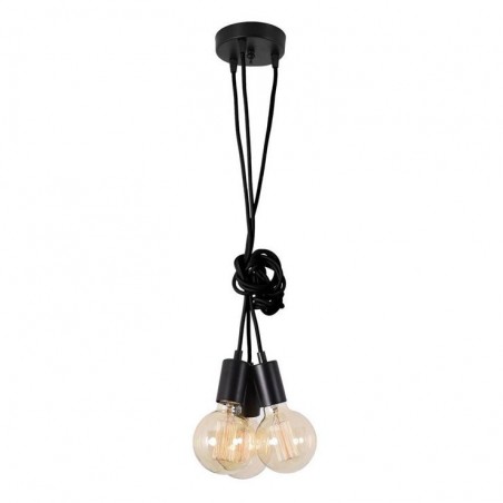 Suspension SPIDER - 3 globes - noir - Filament Style