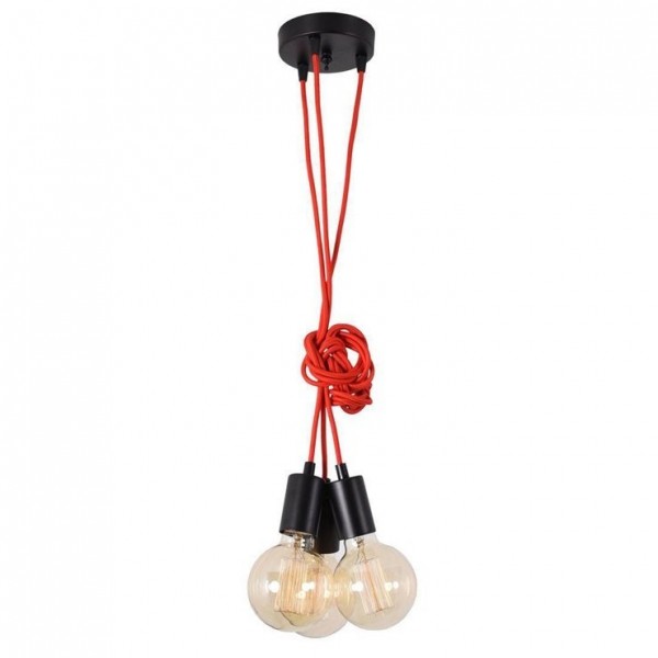 Suspension SPIDER - 3 globes - rouge - Filament Style