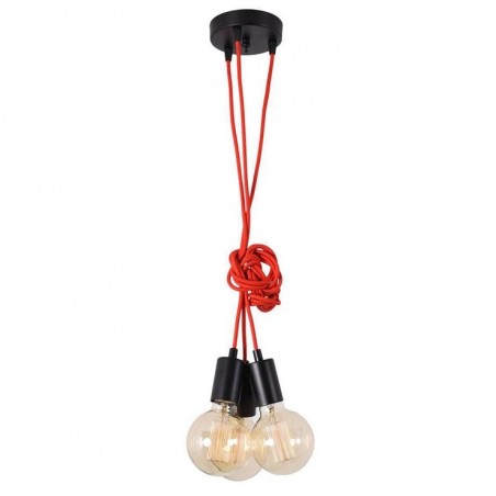 Suspension SPIDER - 3 globes - rouge - Filament Style