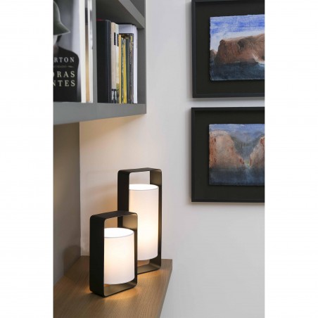 Lampe à poser - LULA - H27cm - noir/blanc - Faro