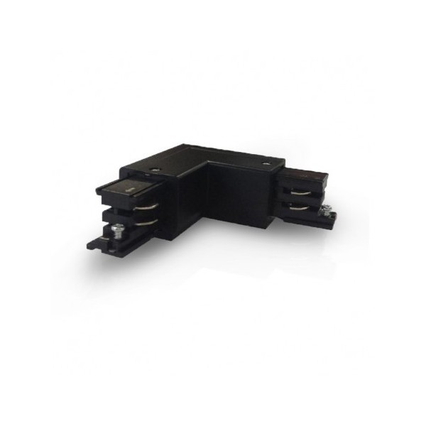 Connecteur coude L pour rail triphasé - noir - Vision El