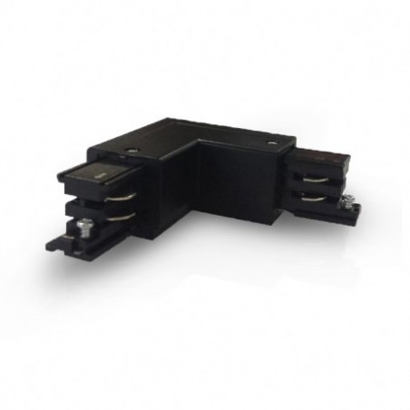Connecteur coude L pour rail triphasé - noir - Vision El