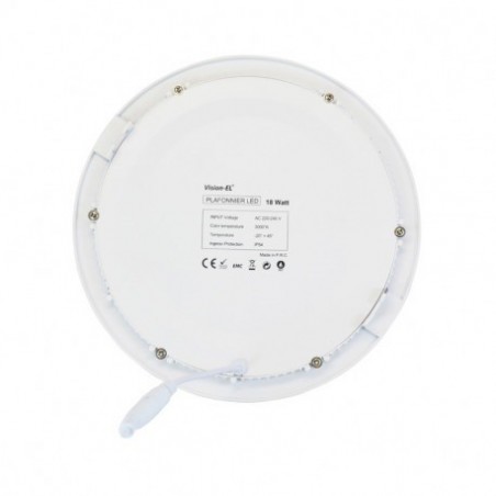 Encastré LED rond - Ø225 - 18W - 3000°K - alu blanc - Vision El