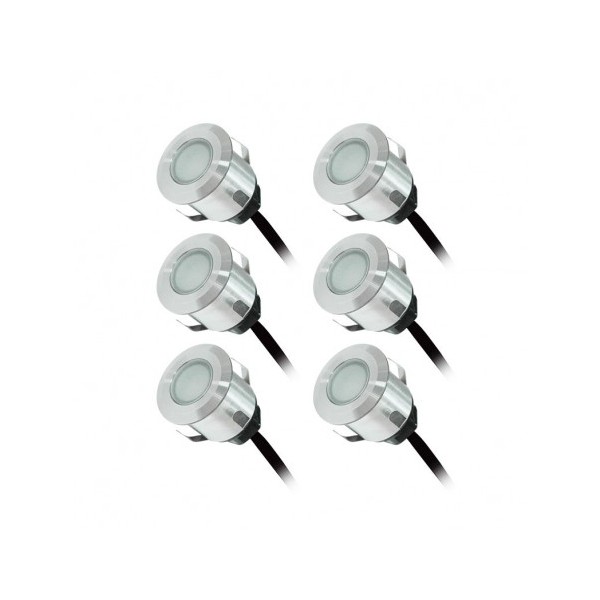 Spot LED extérieur pas cher - kit spot terrasse 6x0.6W -12V 3000k - vl