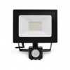 Projecteur LED + détecteur - 20W 4000K - plat noir - Vision El