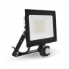 Projecteur LED + détecteur - 50W 4000K - plat noir - Vision El