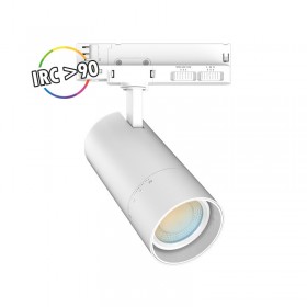 Spot sur Rail Triphasé Ø72 Blanc CCT ajustable - Vision EL