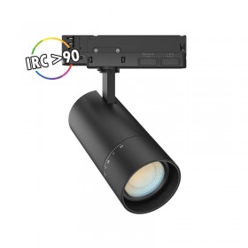 Spot sur Rail Triphasé Ø72 Noir CCT ajustable - Vision EL