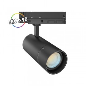 Spot sur rail Triphasé Ø80 Noir CCT ajustable - Vision EL