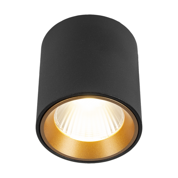 Plafonnier NEPAL 7W - rond - Noir/Laiton - HOFFLIGHTS
