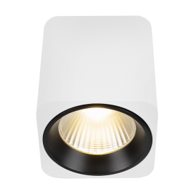 Plafonnier spot NEPAL - 7W - carré - Blanc/Noir - HOFFLIGHTS