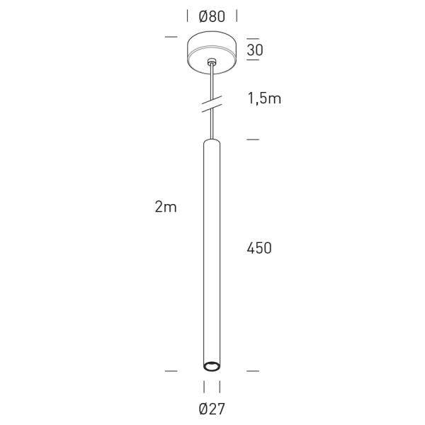 Suspensions PISA - 450 mm - 7,5W - Blanc - HOFFLIGHTS