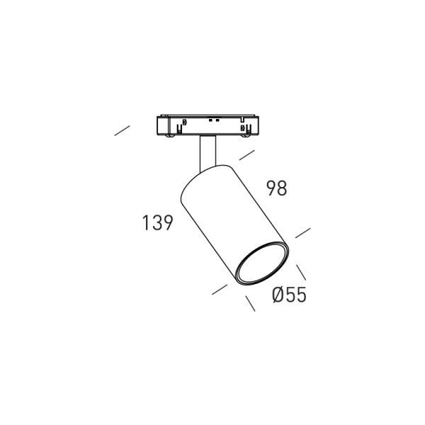 Projecteur sur rail 48V ASSEN COLORS - Or rose - 15W - 3000K - HOFFLIGHTS