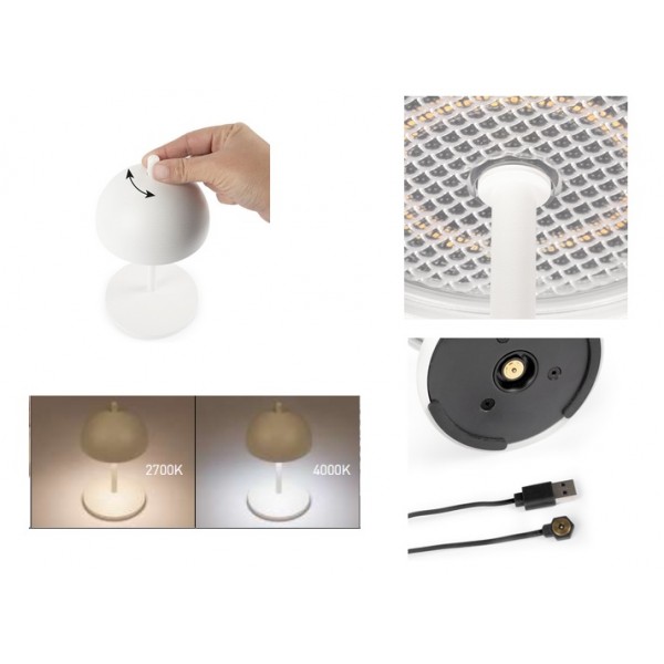 Lampe de table extérieur rechargeable MALMÖ - H20cm - HOFFLIGHTS