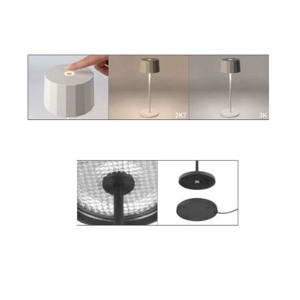 Lampe de table extérieur sans fil SWEDEN - Anthracite - HOFFLIGHTS