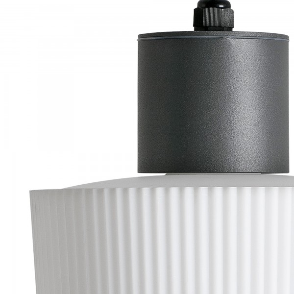 Suspension LED MUFFIN - Ø 22cm E27 T45 - Gris foncé - FARO